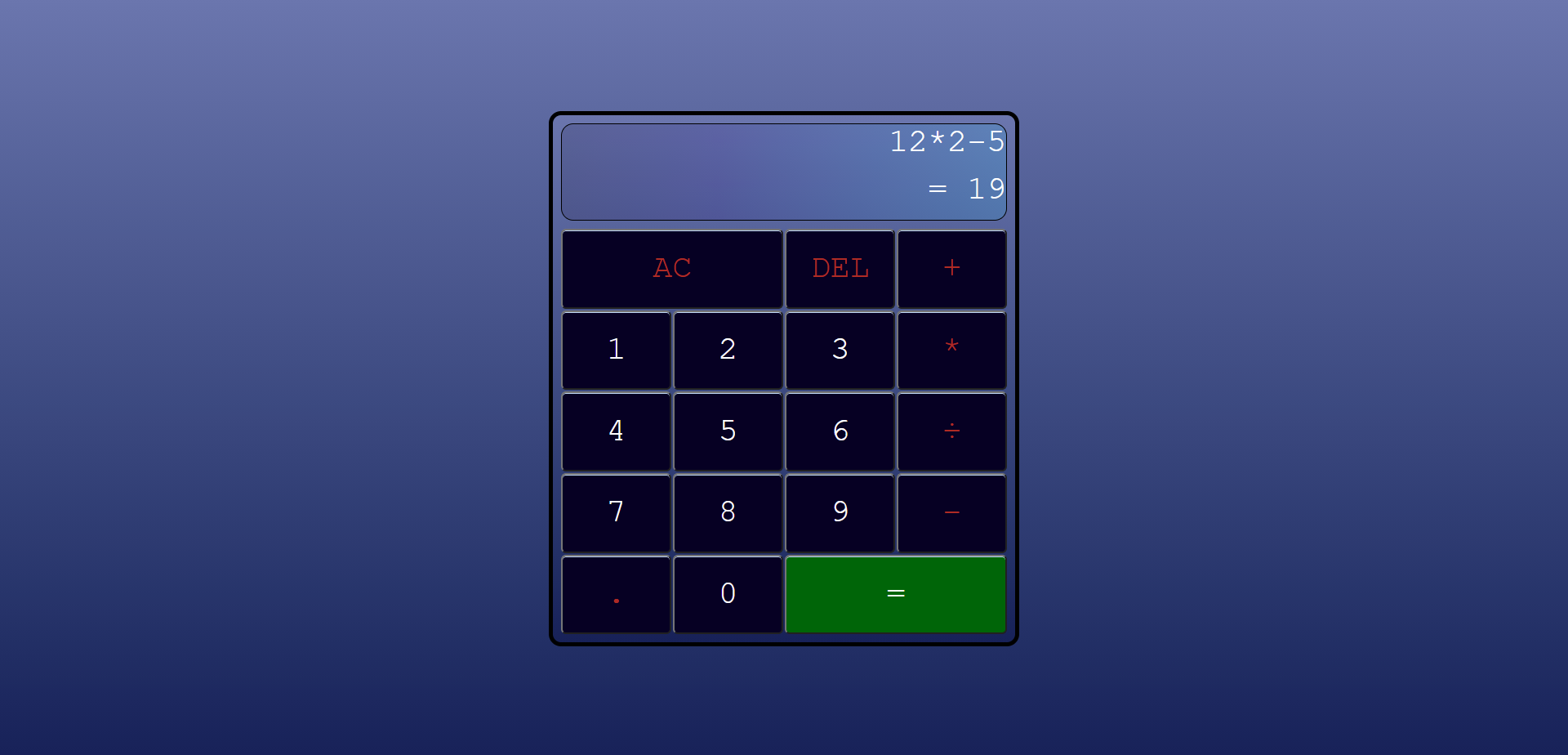 A picture of the Calculator project.